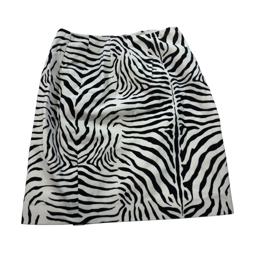 Vintage Y2K Doncaster Zebra Print Faux Fur High Waisted Pencil Skirt USA Made 10
